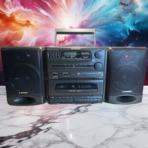 SHARP BOOM BOX 1992 Model GX-CD555 CD CASSETTE RADIO X-BASS - Fully Works